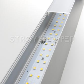 Линейный светодиодный накладной односторонний светильник 78см 15Вт 6500К матовое серебро 101-100-30-