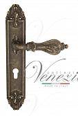 Дверная ручка Venezia на планке PL90 мод. Florence (ант. бронза) под цилиндр