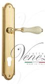 Дверная ручка Venezia на планке PL98 мод. Colosseo (полир. латунь с белой керамикой па